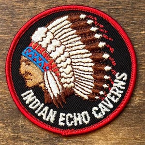 Indian Echo Caverns, Derry Township, PA Vintage Souvenir Travel Patch