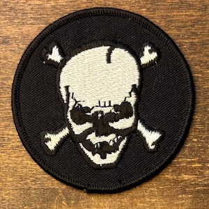 Skull with Crossed Bones Vintage Novelty Patch