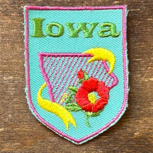 Écusson de voyage souvenir vintage Iowa de Voyager