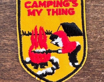 Camping's My Thing Vintage Travel Souvenir Patch from Voyager