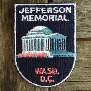 Jefferson Memorial Washington DC Vintage Souvenir Travel Patch from Voyager