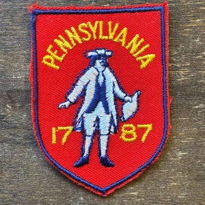 Pennsylvania 1787 Vintage Souvenir Travel Patch from Voyager