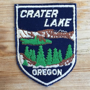 Crater Lake Oregon Vintage Souvenir Travel Patch from Voyager