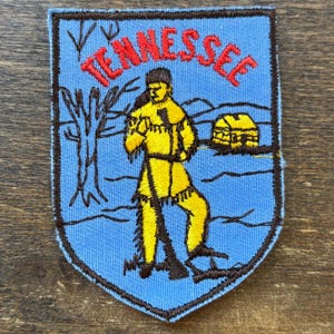 Tennessee Davy Crockett Vintage Souvenir Reise Patch von Voyager
