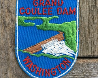 Grand Coulee Dam Washington Vintage Souvenir Travel Patch from Voyager