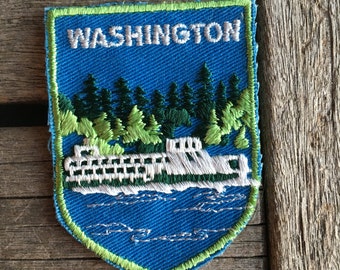 Washington State Ferry Vintage Souvenir Travel Patch from Voyager