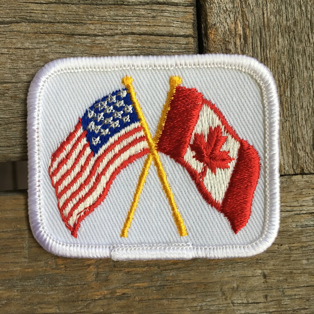 United States of American (USA) and Canadian Flags Vintage Travel ...