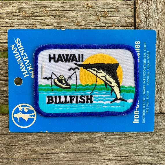 Hawaii Billfish Vintage Souvenir Travel Patch Postcard from Hawaii Intercontinental