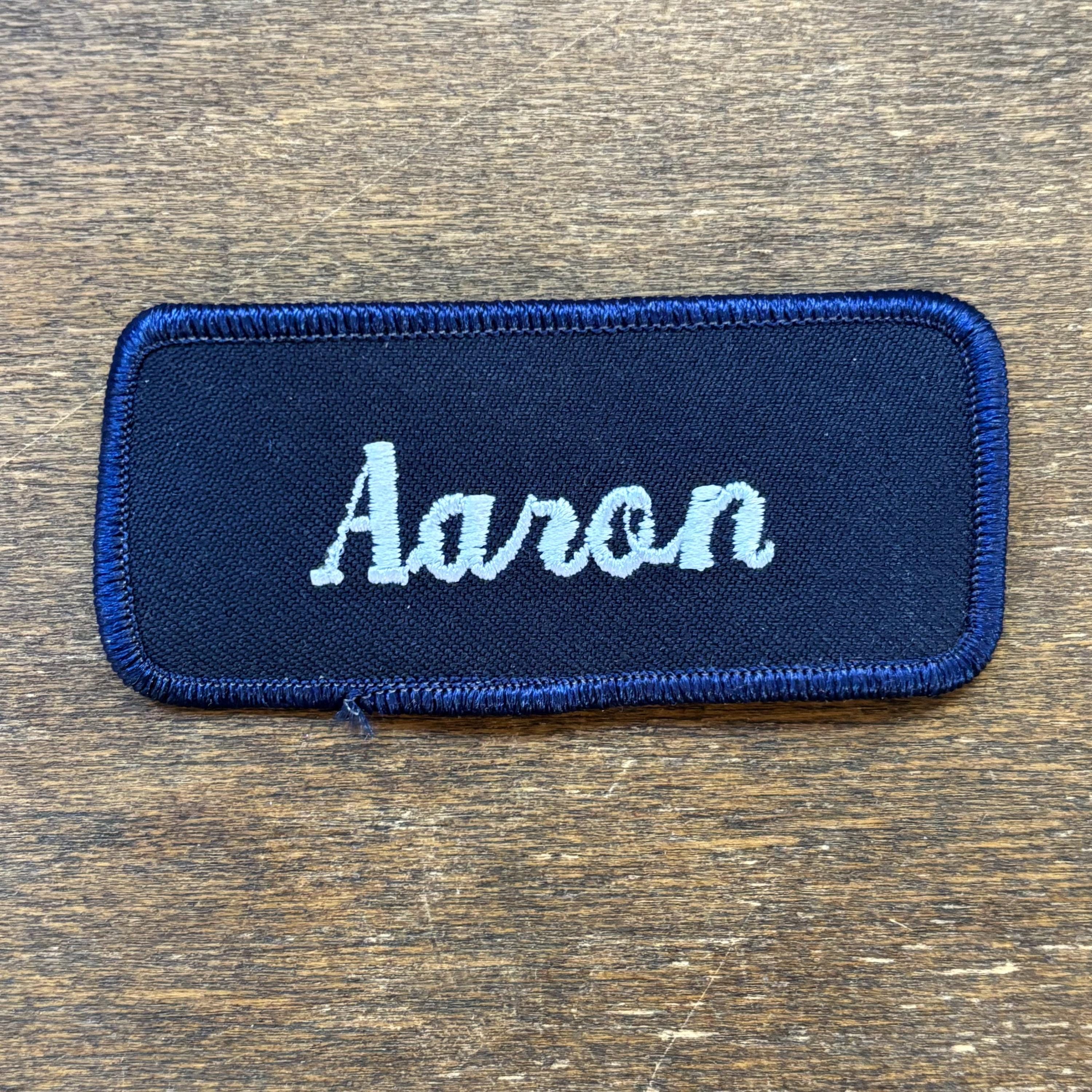 Aaron Name Patch - Choose From Different Shapes, Colors, Styles