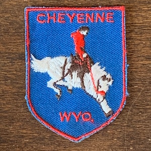 Cheyenne Wyoming Vintage Souvenir Reise Aufnäher von Voyager - EINZIGARTIG!