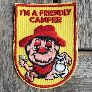 Vintage souvenirpatch I'm a Friendly Camper van Voyager