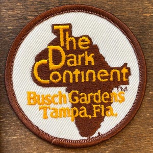 The Dark Continent Busch Gardens Tampa Florida Vintage Souvenir Travel Patch