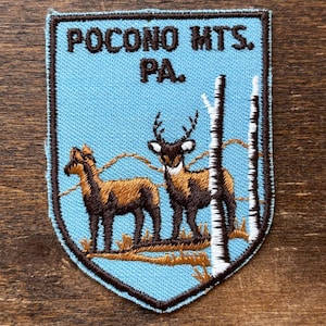 Écusson de voyage souvenir vintage des montagnes Pocono en Pennsylvanie de Voyager