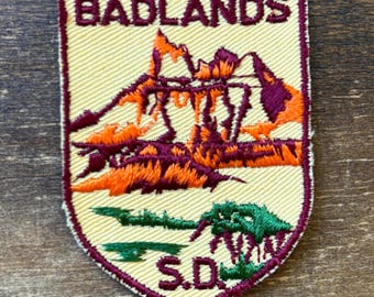 Badlands South Dakota Vintage Souvenir Travel Patch from Voyager