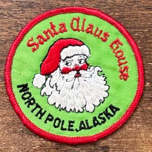 Patch vintage de casa do Papai Noel: lembrança do Alasca no Pólo Norte