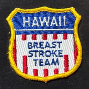 Hawaii Breast Stroke Team Vintage Souvenir Travel Patch from AA Sales