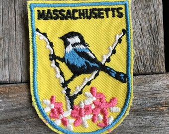 Massachusetts Vintage Souvenir Travel Patch from Voyager