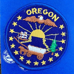 LAATSTE! Vintage souvenir reisembleem Oregon State Seal van Andre Patches