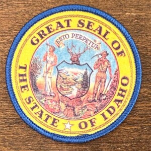 Toppa da viaggio vintage dell'Idaho: souvenir con sigillo dello Stato