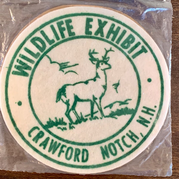 Crawford Notch, Wildlife Exhibit, New Hampshire Vintage Souvenir Travel Patch