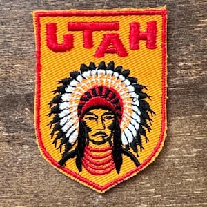 Parche de viaje vintage de recuerdo de Utah de Voyager