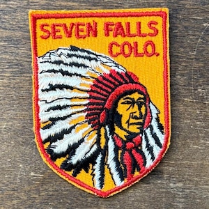 Seven Falls Colorado vintage reissouvenirpatch van Voyager