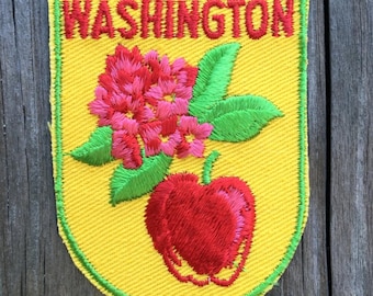 Parche de viaje vintage de recuerdo del estado de Washington de Voyager