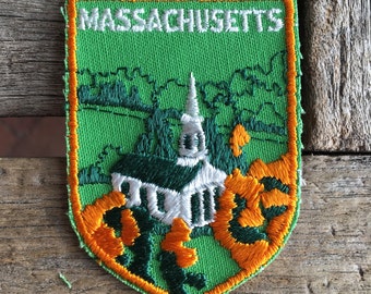 Massachusetts Vintage Souvenir Travel Patch from Voyager