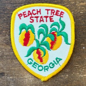 Georgia, el estado del melocotonero, parche de viaje vintage