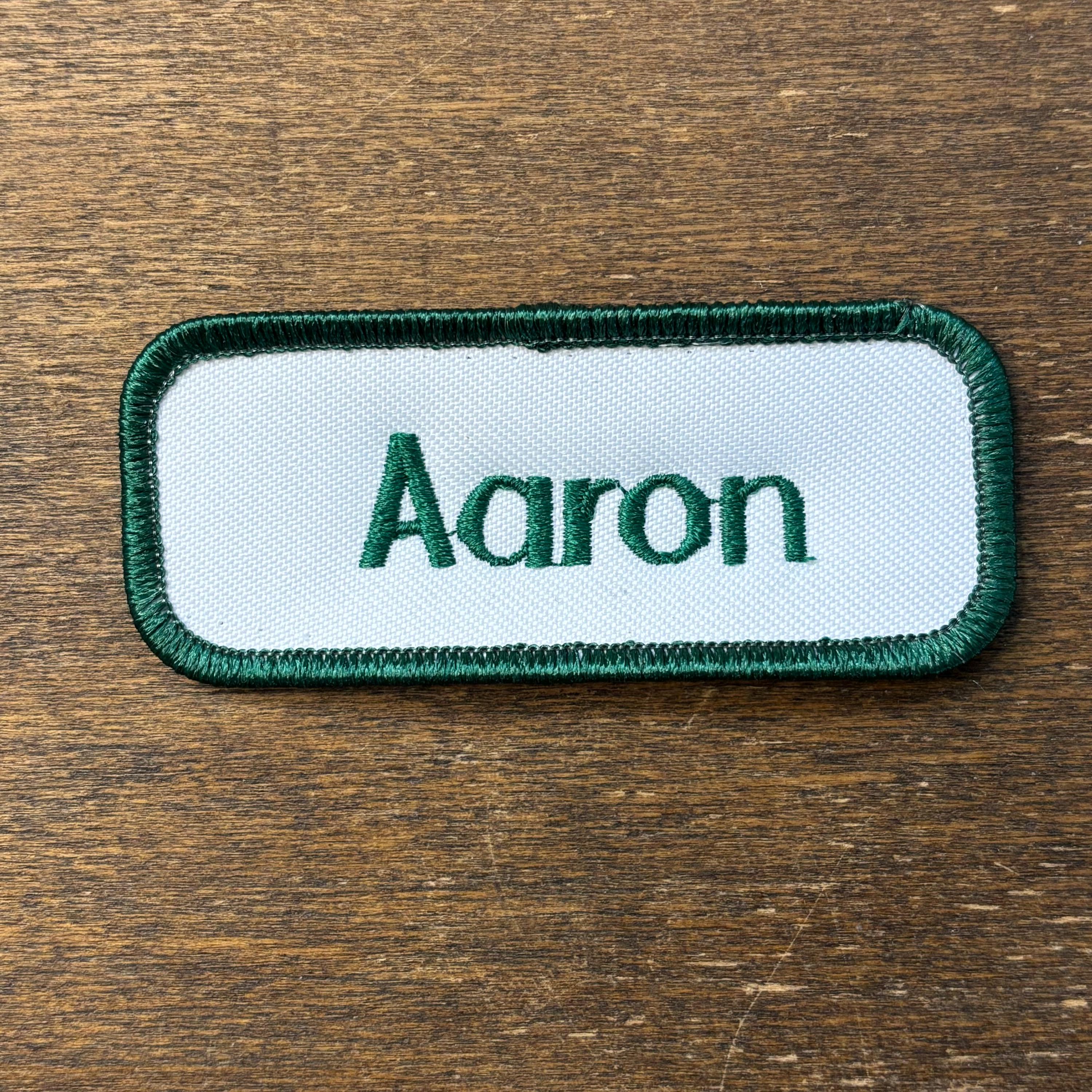 Aaron Name Patch - Choose From Different Shapes, Colors, Styles