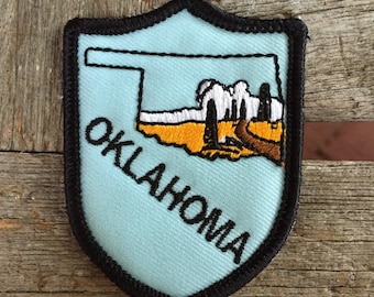 Oklahoma Vintage Souvenir Travel Patch from True to Life Iron On Emblems