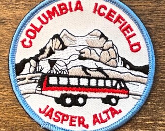 Columbia Icefield, Jasper, Alberta, Canada Vintage Travel Souvenir Patch from Voyageur
