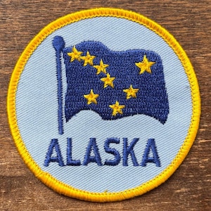 ワシントン州シアトルのIAACから届いたアラスカ州旗のヴィンテージお土産旅行パッチ