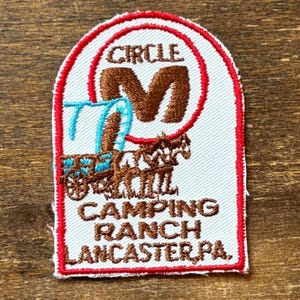 Circle M Camping Ranch, Lancaster, PA Vintage Souvenir Travel Patch from Voyager