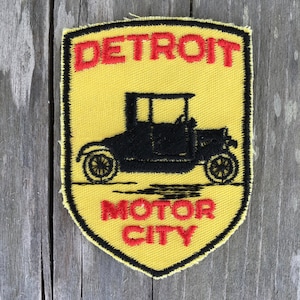 Detroit, Michigan Motor City Vintage Souvenir Travel Patch by Voyager