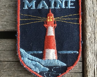 Maine Vintage Souvenir Travel Patch from Voyager