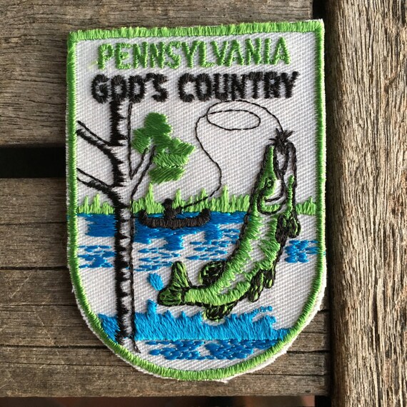 Vintage 70s Fishing Sew On Collectors Patch Maine God/'s Country