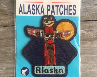 2 Alaska - Juneau Retro Patches - Nostalgie Aufnäher/Aufbügler, Ca. 74x45 Mm & 90x58 Mm