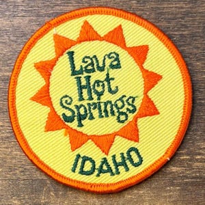 Parche de viaje vintage de Lava Hot Springs, Idaho