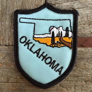Oklahoma Vintage Souvenir Travel Patch from True to Life Iron On Emblems