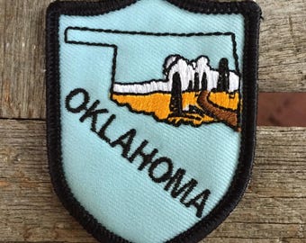 Oklahoma Vintage Souvenir Travel Patch from True to Life Iron On Emblems