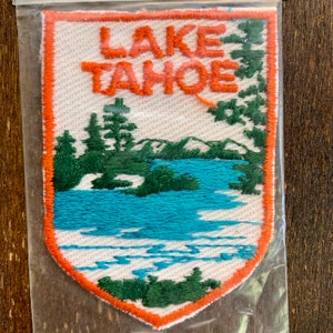 Patch de lembrança de viagem vintage do Lago Tahoe da Reno Tahoe Specialty - ÚLTIMO!