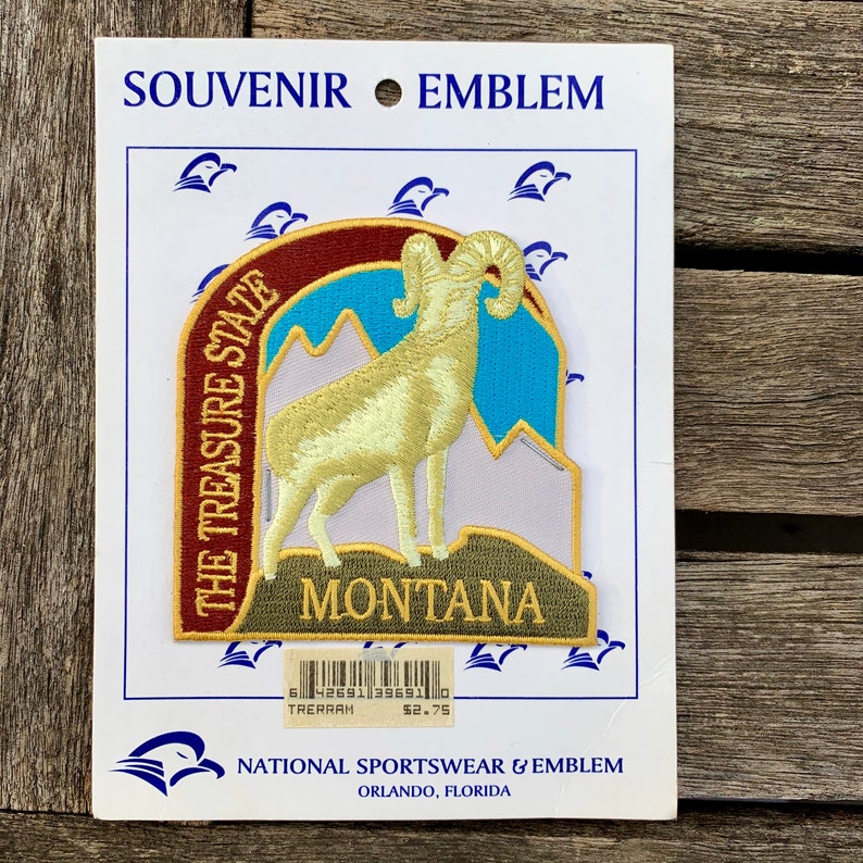 The Treasure State Vintage Souvenir Travel Patch by National Sportswear /& Emblem Montana