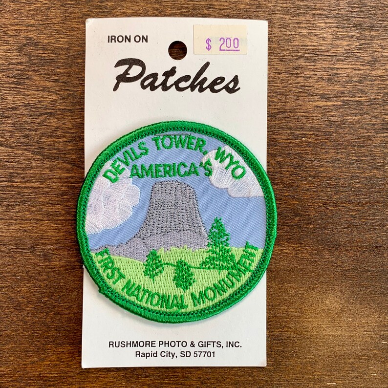 Devils Tower Wyoming Vintage Souvenir Travel Patch from Rushmore Photo and Gifts