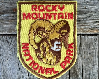 Rocky Mountain National Park Vintage Souvenir Travel Patch from Voyager