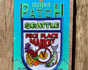 Seattle Washington, Pike's Place Market Vintage Souvenir Travel Patch from Vaughn Products