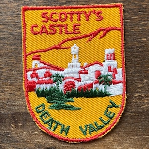 Scotty's Castle Death Valley National Park Vintage Souvenir Travel Patch from Voyager