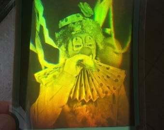 Holograma láser 3D real. Holograma en movimiento: un payaso.
