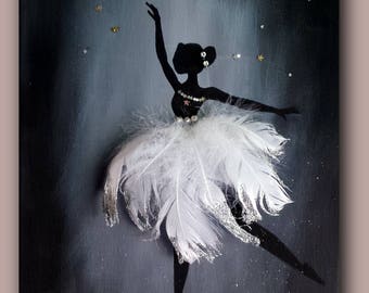 Swan Ballerina - gift for kids nursery room decor kids room decor kids room art kids room decal boys room decor girls room decor baby art