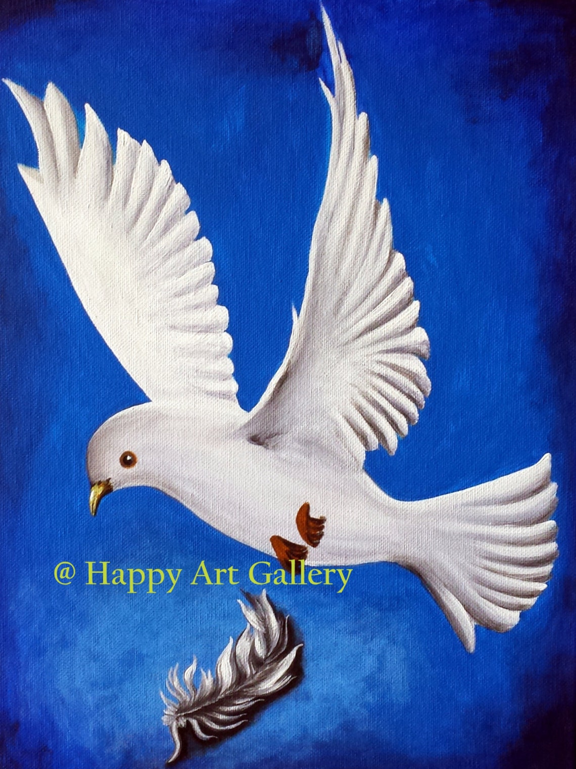 White Pigeon Bird of Peace Abstract White Pigeon Original Etsy